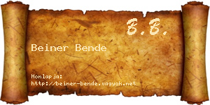 Beiner Bende névjegykártya